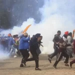 Tear Gas is Fired Farmers Protest in Delhi